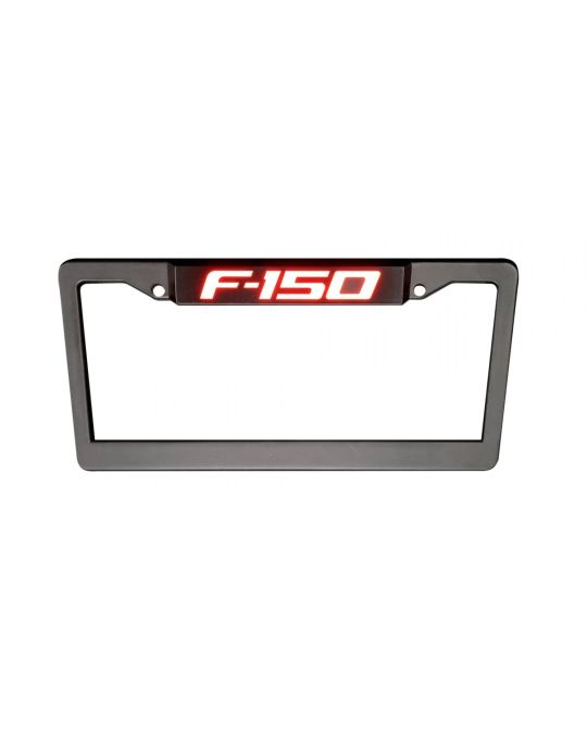 Recon LED License Plate Frame Red Lighting F-150 Black Billet Aluminum