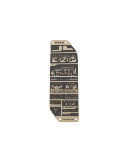 Mopar Tailgate Information Plate Rubicon 392