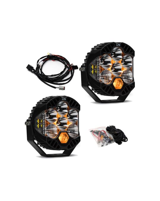 Mopar LP6 Pro LED Off Road Lamps 6-Inch Pods Kit Of Two For OE Rubicon Steel Bumper With Clear Lens / Amber Light / DRL