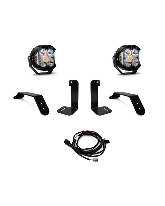 Mopar LP4 Pro LED Off Road Lamps 4-Inch Pods Kit Of Two For OE Plastic Bumper With Clear Lens / White Light / Amber DRL