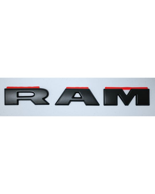 Mopar Matte Black RAM Front Grille Badge Overlay Kit