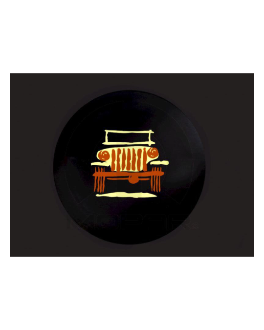 Mopar Spare Tire Cover Cloth Cartooned Wrangler Logo