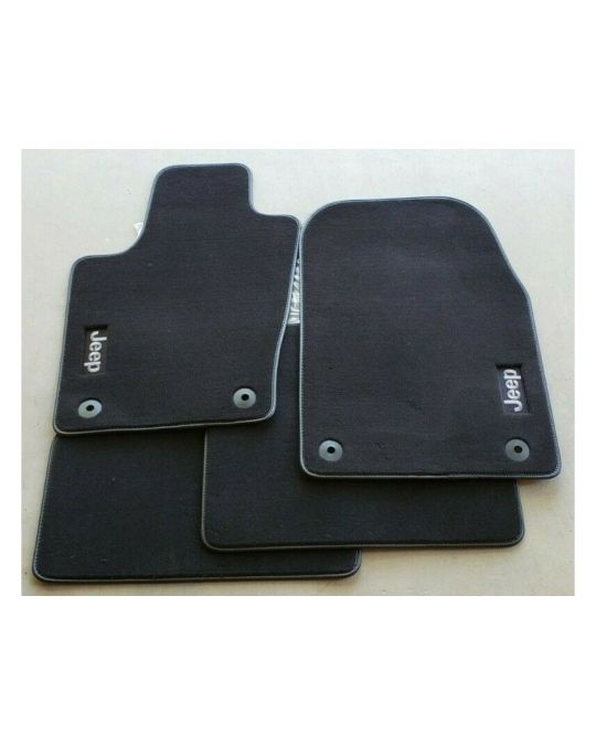 Mopar Carpet Mats Black For Front And Rear With Jeep Logo