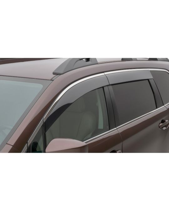 Subaru In-Channel Side Window Deflectors Kit Of Four Black With Chrome Molding