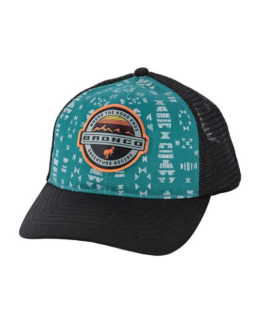 Ford Bronco Adventure Begins Sunset Patch Hat Black & Teal