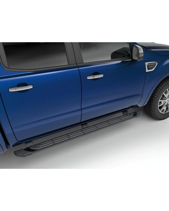 Ford Black Painted 5 Inch Angular Side Step Bars For SuperCrew