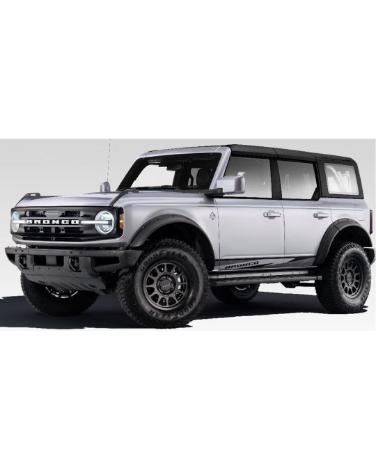 Ford Performance Dark Trail Series Appearance Upgrade Package For 2.3L 2.7L Engine With 2-Inch Lift Kit / 17x8.8-Inch Matte Black Method Wheels / Havoc Retro Fender Flares / Spare Tire Carrier / Hood And Bodyside Decals / Black Emblems