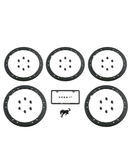 Ford Performance Blackout Kit With Black Trim Rings For Beadlock Capable Wheels / Lug Nuts / Bronco Emblem / License Plate Frame