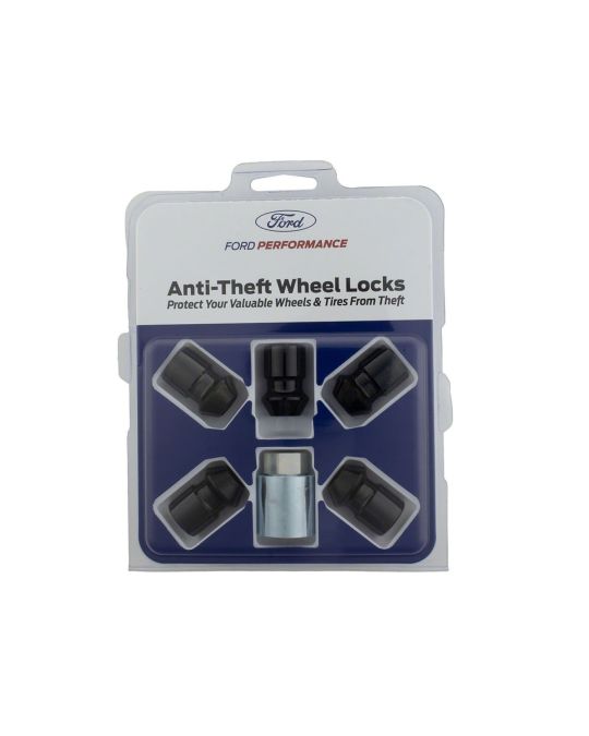 Ford Performance M14x1.5 Black Security Lug Nuts Kit Of 5